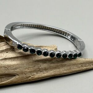 Elegant Silver and Green Bracelet